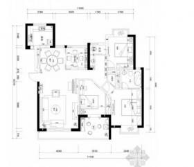 [武汉]新古典130平米三居室装修CAD施工图（含效果图）