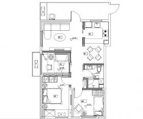 [四川]成都远大五期样板间A户型施工图