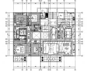 [上海]北美风格四居室住宅设计施工图（附效果图）