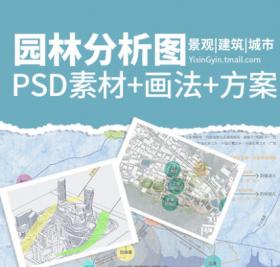 T115 室外园林景观PSD分析图符号素材景观建筑城市旅游规划...