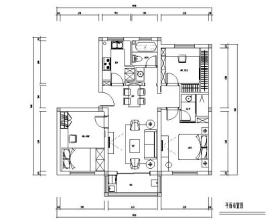 [江苏]现代90平米三居室住宅设计施工图（附效果图）