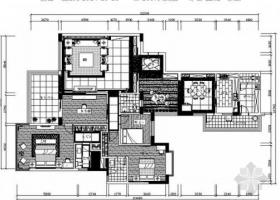 [广东]电梯洋房新中式风格三居室样板间装修施工图