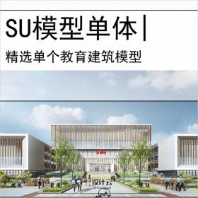 【0588】[学校SU模型单体]宁波江北艺术学校项目上海联创SU