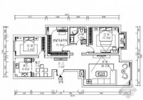 [广州]简欧风格三居室样板间装修施工图