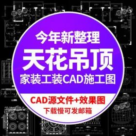 5529CAD施工图库吊顶棚平面剖面图布置室内装饰设计天花室...