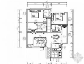 [湖南]经济开发区现代混搭风格三居室装修施工图（含效果...