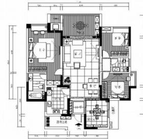 [上海]现代简约3居室室内设计施工图