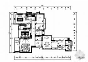 [深圳]高层住宅楼现代风格四居室装修施工图（含效果图）