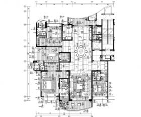 [广东]LTW--广州雅居乐样板间B户型室内装修施工图（现...