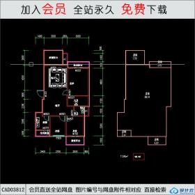 CAD0812 两个90+的住宅户型CAD