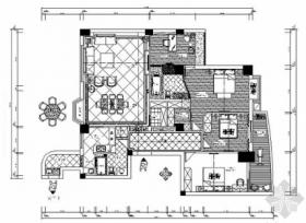 [深圳]简欧四居室样板房CAD装修图（含效果）