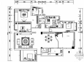 [厦门]简欧五居室室内设计CAD施工图（含效果）