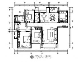 [长沙]欧式低调奢华四居室设计施工图（含效果图）