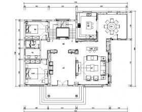 中式风格党湾住宅设计施工图（附效果图）