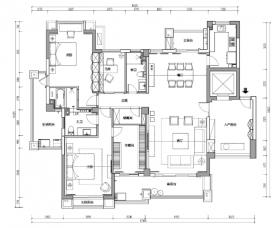 福建170平两居室公寓装修施工图+效果图