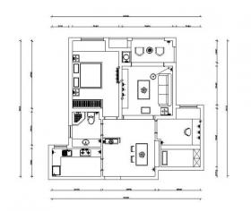 [合肥]温馨舒适简约住宅室内设计CAD施工图（含效果图）