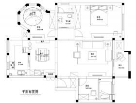 100㎡混搭风格三居室私人住宅装修施工图