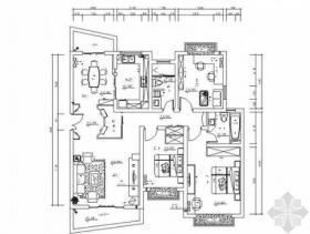 高档小区现代三居室室内装修施工图