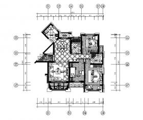 新古典样板房设计CAD施工图（含效果图）