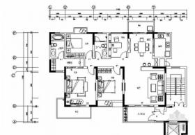 [江苏]商务中心住宅区现代四居室样板房室内装修图（含电...