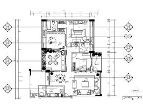 [重庆]露天院馆小户型2居室室内设计CAD施工图(含材料说...