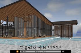 DB03100室内3d模型Sketchup组件素材库禅意售楼部