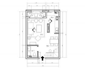 现代风格两居室LOFT样板间室内装修施工图