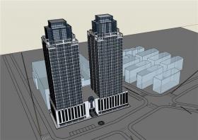 NO00760公寓建筑设计方案su模型/3Dmax/CAD平立面全套设计素材