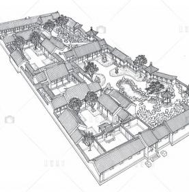 JZ63北京四合院建筑室内外效果平面讲解局部分析 原创设计...