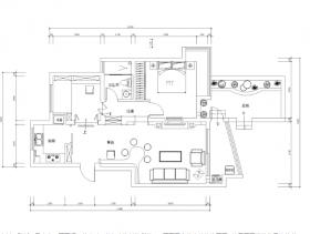 常熟110平两居室住宅装修施工图+效果图
