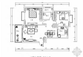 [贵阳]花园洋房简欧风格两居室样板间装修施工图（含效果...