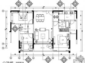 [广东]地中海风格三室两厅样板房施工图（含效果）