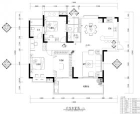 现代简约风格两居室住宅施工图+效果图