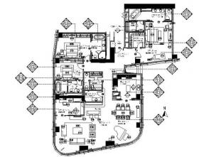 [北京]现代简约住宅3居室样板间室内设计施工图