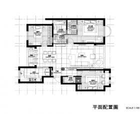 [福建]厦门107平现代风格三居室住宅施工图