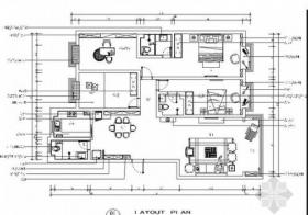 精品简欧风格四居室样板间室内装修施工图（含效果）