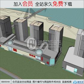 SK05346商业综合体 现代风格建筑，办公，su模型