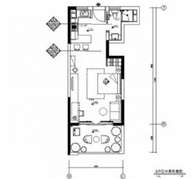 [上海]小型现代简约风格一居室室内装修施工图（含效果）