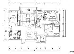 春江彼岸|现代艺术蓝色优雅住宅设计施工图（附效果图...