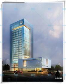 TU00973高层综合办公楼建筑设计方案及cad平面图SU模型