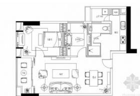 [广州]高档公寓式管理商住楼现代风格两居室装修图