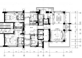 [广东]深圳前海壹方中心2个户型样板房施工图（附效果...