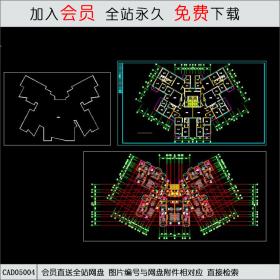 CAD05004高层塔式住宅户型建筑图.dwg CAD