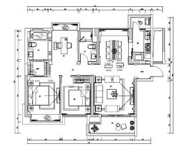 现代简约样板房设计施工图（附效果图）