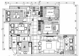 [广西]新中式风格三居室室内装修设计施工图（含效果）