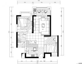 现代风格两居室住宅装修全套施工图+效果图