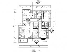 [江西]混搭风格三居室住宅设计施工图（附效果图+软装配...