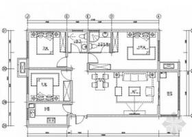 [深圳]精装现代简约3室2厅室内设计CAD施工图