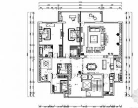 [北京]海淀区典雅简欧风格四居室样板间CAD装修施工图（...