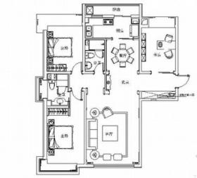 [石家庄]特色旅游城市现代四居室装修施工图